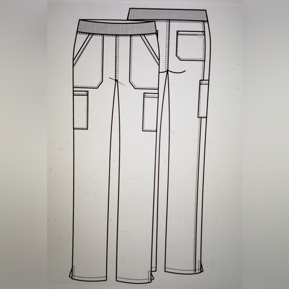 NWOT CHEROKEE REVOLUTION V NECK STRAIGHT LEG PULL ON CARGO SCRUBS SET - Picture 4 of 15